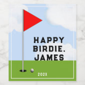 Golf Birthday Wijn Etiket (Enkel label)
