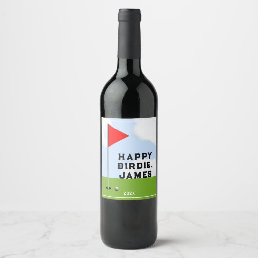 Golf Birthday Wijn Etiket (Voorkant)