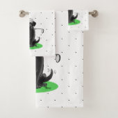 Golf Black Labrador Retriever Dog - Cute Bad Handdoek (Insitu)