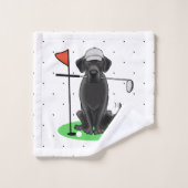 Golf Black Labrador Retriever Dog - Cute Bad Handdoek (Wasdoekje)