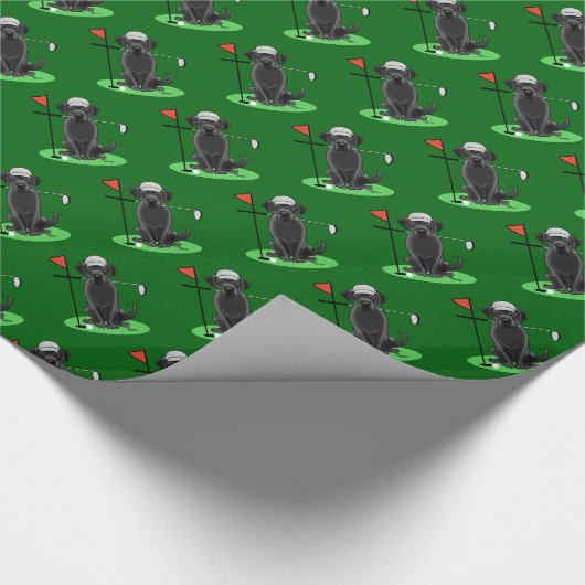 Golf Black Labrador Retriever Dog - Cute Cadeaupapier (Hoek)