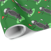 Golf Black Labrador Retriever Dog - Cute Cadeaupapier (Rol Hoek)