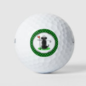 Golf Black Labrador Retriever Dog - Cute Golfballen (Voorkant)