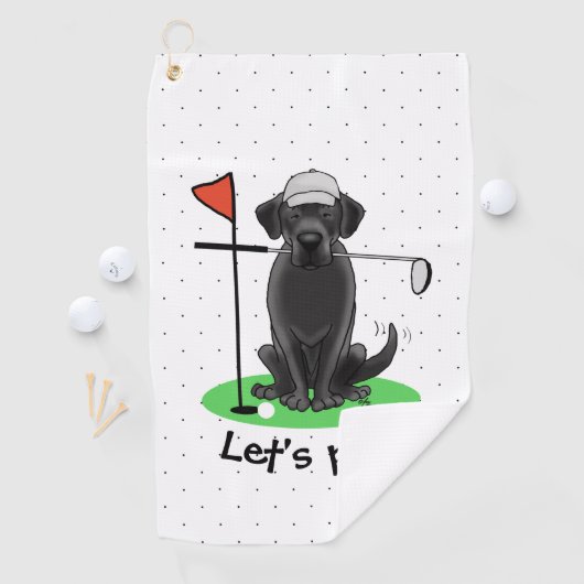 Golf Black Labrador Retriever Dog - Cute Golfhanddoek (Insitu)