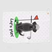 Golf Black Labrador Retriever Dog - Cute Golfhanddoek (Horizontaal)