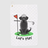 Golf Black Labrador Retriever Dog - Cute Golfhanddoek (Voorkant)