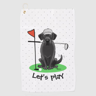 Golf Black Labrador Retriever Dog - Cute Golfhanddoek