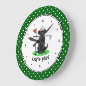 Golf Black Labrador Retriever Dog - Cute Grote Klok (Hoek)
