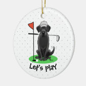 Golf Black Labrador Retriever Dog - Cute Keramisch Ornament (Links)