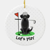 Golf Black Labrador Retriever Dog - Cute Keramisch Ornament (Achterkant)