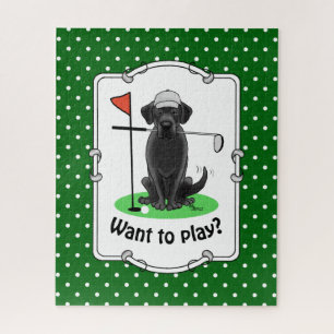 Golf Black Labrador Retriever Dog - Cute Legpuzzel