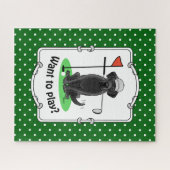 Golf Black Labrador Retriever Dog - Cute Legpuzzel (Horizontaal)