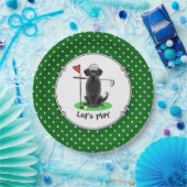 Golf Black Labrador Retriever Dog - Cute Papieren Bordje (Feest)