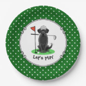 Golf Black Labrador Retriever Dog - Cute Papieren Bordje (Voorkant)