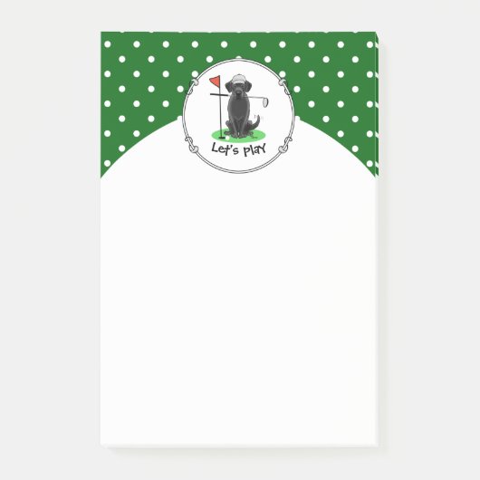Golf Black Labrador Retriever Dog - Cute Post-it® Notes (Voorkant)