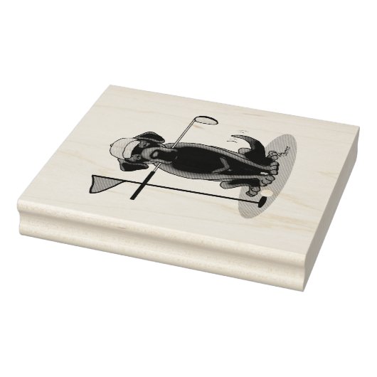 Golf Black Labrador Retriever Dog - Cute Rubberstempel (Stempel)