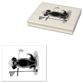 Golf Black Labrador Retriever Dog - Cute Rubberstempel (Gestempeld)