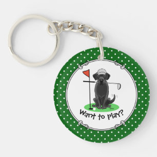 Golf Black Labrador Retriever Dog - Cute Sleutelhanger