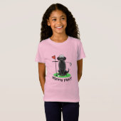 Golf Black Labrador Retriever Dog - Cute T-shirt (Voorkant volledig)