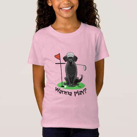 Golf Black Labrador Retriever Dog - Cute T-shirt (Voorkant)