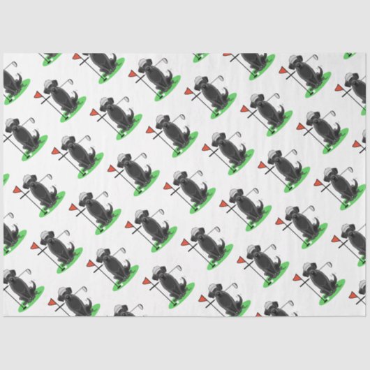 Golf Black Labrador Retriever Dog - Cute Tissuepapier (Voorkant)
