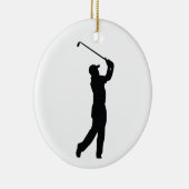 Golf Black Silhouette Shadow Keramisch Ornament (Rechts)