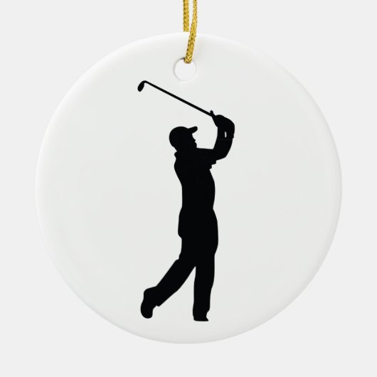 Golf Black Silhouette Shadow Keramisch Ornament (Voorkant)