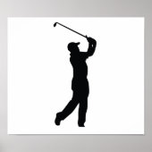 Golf Black Silhouette Shadow Poster (Voorkant)