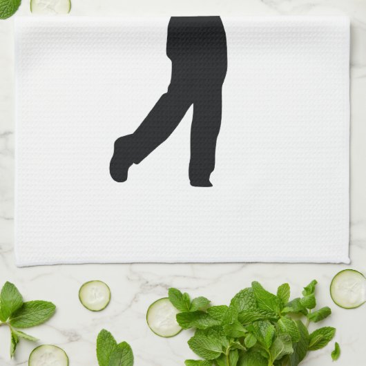 Golf Black Silhouette Shadow Theedoek (Gevouwen)