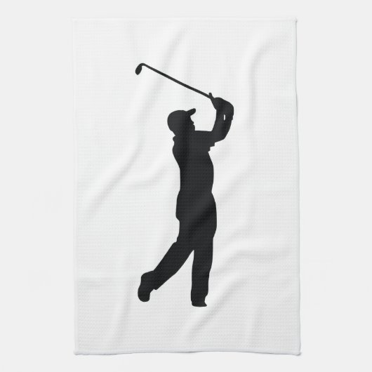 Golf Black Silhouette Shadow Theedoek (Verticaal)