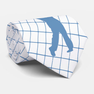 Golf Blauw Silhouet Golfer en Golf Club Stropdas