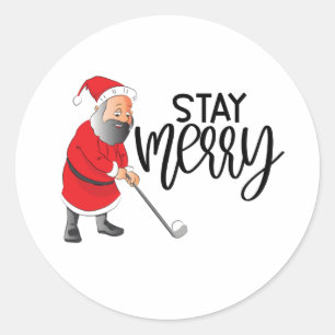 Golf Blijf aardig met kerstfeestdag voor kerstmis Ronde Sticker