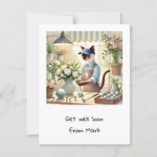 Golf bloemist voor kattenliefhebbers briefkaart