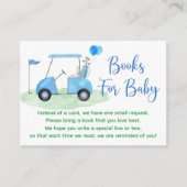 Golf Blue Boy Baby shower Boek Aanvraag Informatiekaartje (Voorkant)