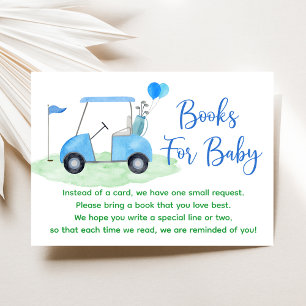 Golf Blue Boy Baby shower Boek Aanvraag Informatiekaartje