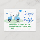 Golf Blue Boy Baby shower Luier Raffle Informatiekaartje (Voorkant)