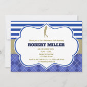 Golf Blue Gold Uitnodiging voor een pensioenfeest  (Voorkant)