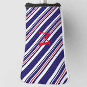 GOLF-Blue Stripe, Monogram Golf Putter Head Hoesje Golfheadcover (Draai 90)