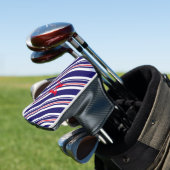 GOLF-Blue Stripe, Monogram Golf Putter Head Hoesje Golfheadcover (Insitu)