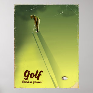 Golf "Boek een spel" vintage Poster