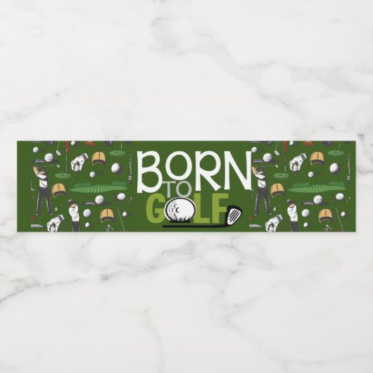 Golf Born aan Golf Waterfles Etiket (Enkel label)