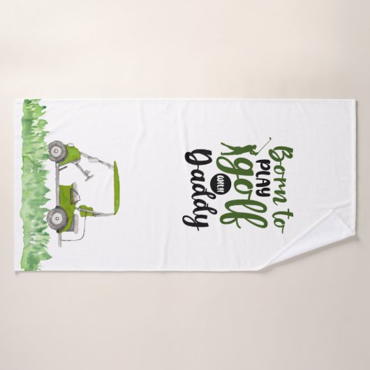 GOLF Born speelt golf met papa voor golfer Badhanddoek (Badhanddoek)