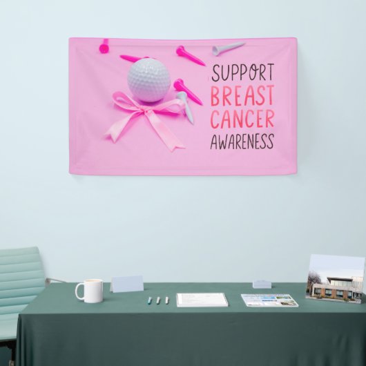 Golf borstkanker bewustzijn roze thema spandoek (Beurs)