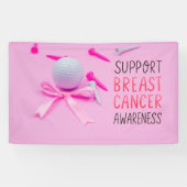 Golf borstkanker bewustzijn roze thema spandoek (Horizontaal)