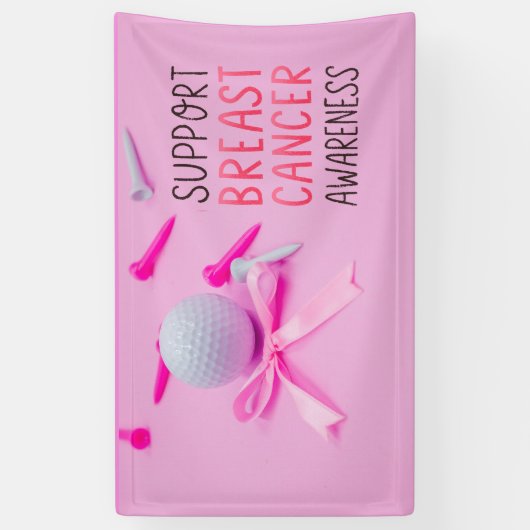Golf borstkanker bewustzijn roze thema spandoek (Verticaal)