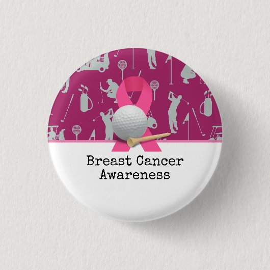 Golf Borstkanker Bewustzijn voor golfer Ronde Button 3,2 Cm (Voorkant)