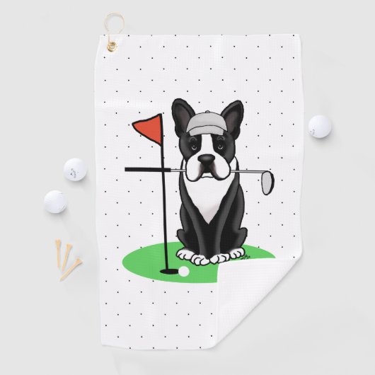 Golf Boston Terrier (zwarte hond) Cute Dog Golfhanddoek (Insitu)