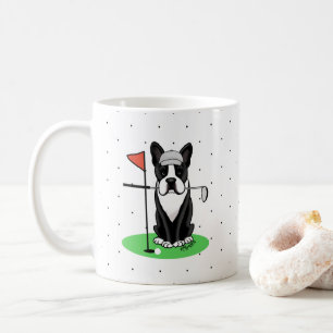 Golf Boston Terrier (zwarte hond) Cute Dog Koffiemok