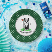 Golf Boston Terrier (zwarte hond) Cute Dog Papieren Bordje (Feest)