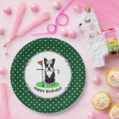 Golf Boston Terrier (zwarte hond) Cute Dog Papieren Bordje (Feest)